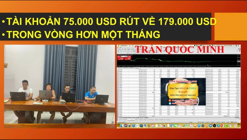 TRẦN QUỐC MINH GIAO DỊCH FOREX 75000 USD TRONG HƠN THÁNG RÚT 179OOO USD