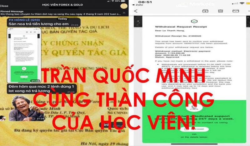 TRẦN QUỐC MINH CÙNG HỌC TRÒ KHẲNG ĐỊNH GIÁ TRỊ RÚT VỀ 7300 USD