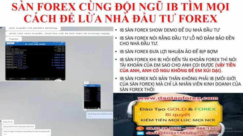 SÀN FOREX CÙNG ĐỘI NGŨ IB TÌM MỌI CÁCH ĐỂ LỪA NHÀ ĐẦU TƯ FOREX