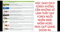 HỌC GIAO DỊCH FOREX KHÔNG CẦN NHỮNG KẺ LÀM THẦY DẠY FOREX NGỒI NHẬN ĐỊNh MÕM HOẶC PASS QUỸ GAME SHOW RA