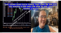 QUÁ TRÌNH GIAO DỊCH FOREX THẢ LỆNH ĂN 200 PIP TÀI KHOẢN 9.500 USD LÊN GẦN 40.000 USD TRONG 2 NGÀY