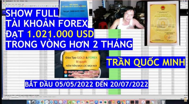 GIAO DỊCH FOREX TÀI KHOẢN LỜI 1.000.000 USD THỰC TẾ CỦA THẦY TRẦN QUỐC MINH