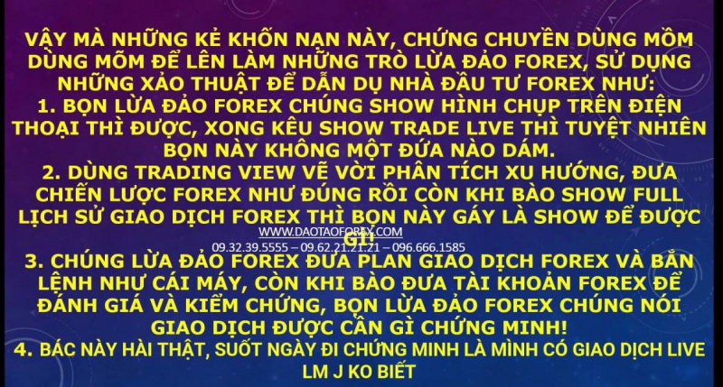 KHÔNG CHỨNG MINH GIAO DỊCH FOREX LIVE HÓA RA LÀ MỘT KẺ TRADE BẰNG MÕM SAO