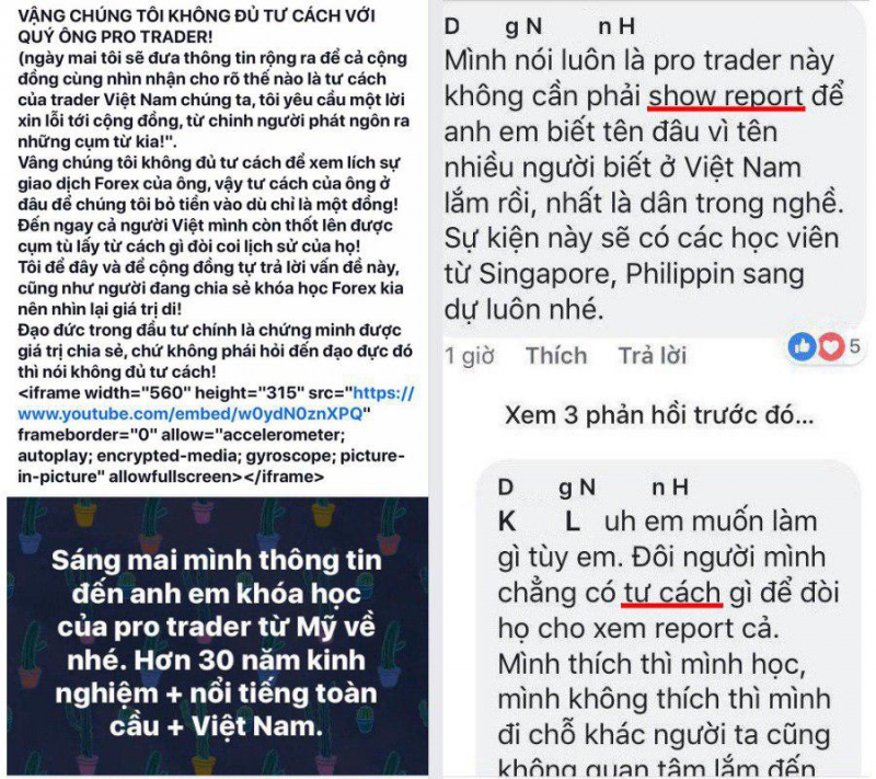 PRO TRADER KHÔNG CHỨNG MINH ĐƯỢC GIAO DỊCH CHỈ LÀ KẺ LỪA ĐẢO