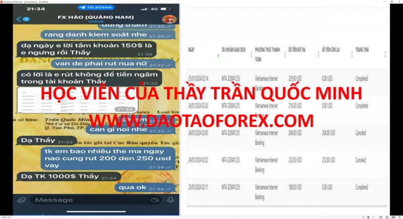 HỌC FOREX HỌC VIÊN CỦA TRẦN QUỐC MINH CHIA SẺ GIÁ TRỊ
