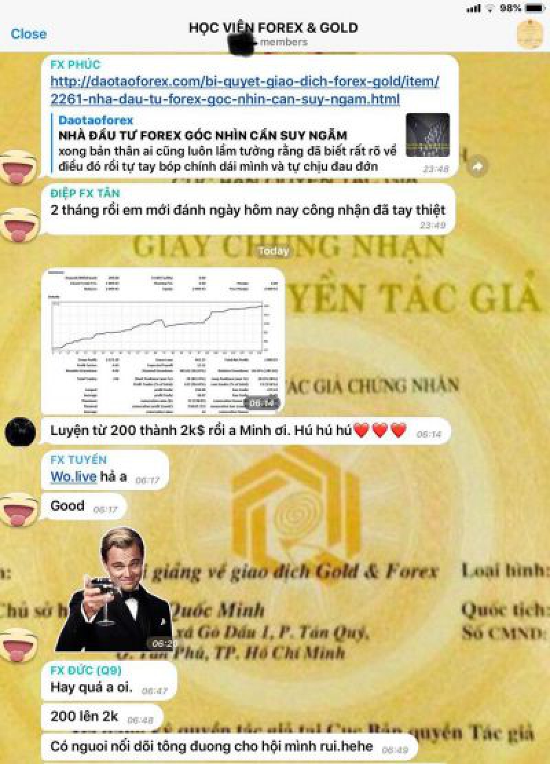 Thành công trên thị trường Forex có được từ chính sự nỗ lực của bản thân