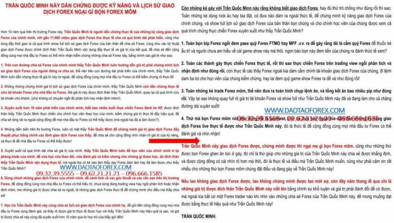 TRẦN QUỐC MINH NÀY DẪN CHỨNG ĐƯỢC KỸ NĂNG VÀ LỊCH SỬ GIAO DỊCH FOREX NGẠI GÌ BỌN FOREX MÕM