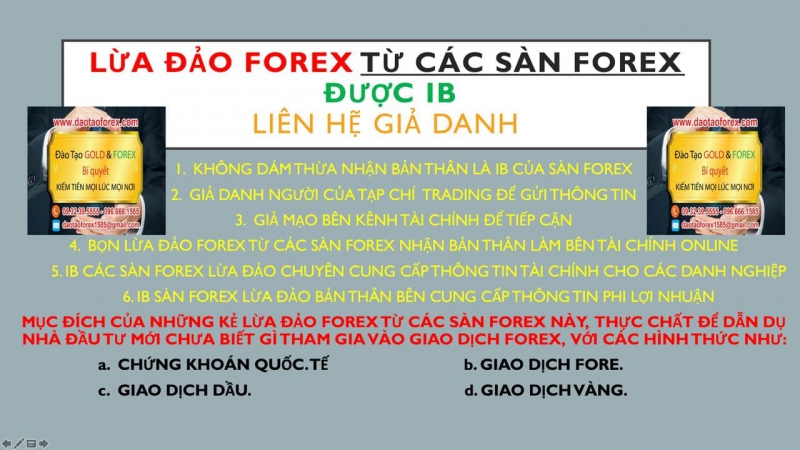 LỪA ĐẢO FOREX TỪ SÀN FOREX VÀ IB GIẢ DANH BÊN TẠP CHÍ TRADING