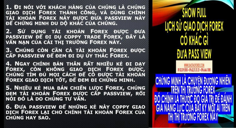 CHỨNG MINH BẰNG LỊCH SỬ GIAO DỊCH FOREX SHOW FULL CÓ KHÁC GÌ ĐƯA PASSVIEW