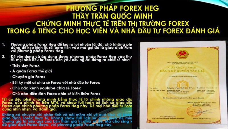 PHƯƠNG PHÁP FOREX HEG THẦY TRẦN QUÔC MINH ÁP DỤNG THỰC TẾ