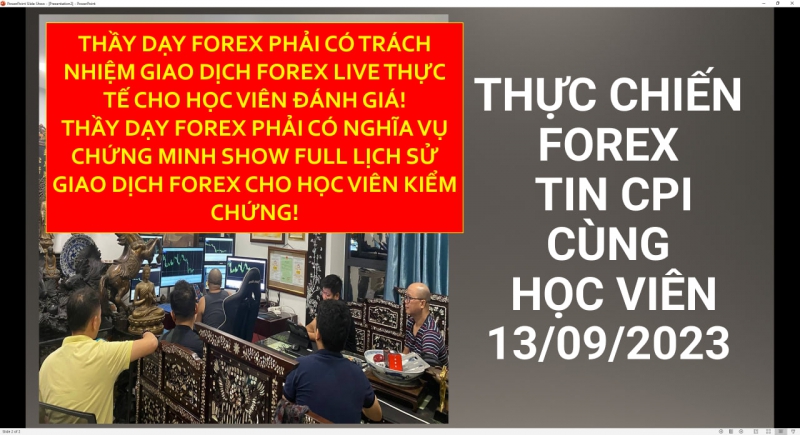 THỰC CHIẾN FOREX TIN CPI CÙNG HỌC VIÊN 13/09/2023